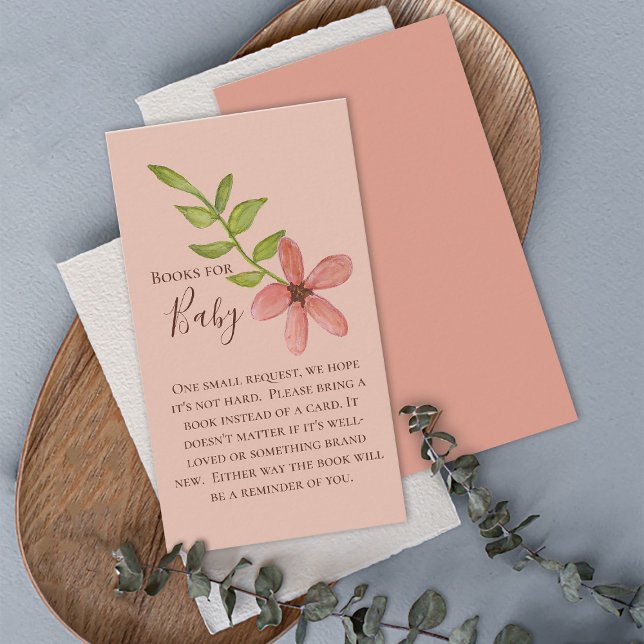 Books for Baby Pink Flower Floral Pretty Sweet  Enclosure Card (Creator Uploaded)