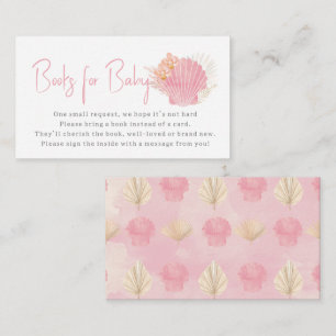 Books for baby Pink Ocean Boho Girl Baby Shower Enclosure Card