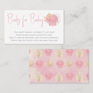 Books for baby Pink Ocean Boho Girl Baby Shower  Enclosure Card