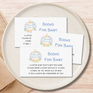 Books For Baby Pumpkin Boy's Baby Shower Enclosure Card