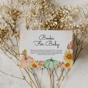 Books For Baby Pumpkins Sunflowers Baby Shower Enclosure Card