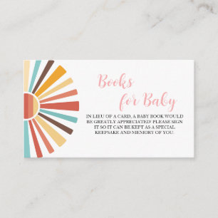 Books for Baby Ray of Sunshine Pink Baby Shower Enclosure Card