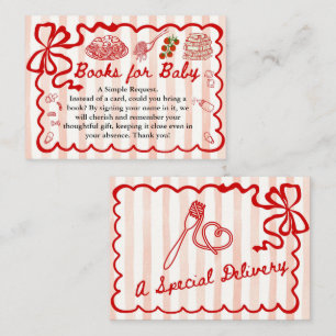 Books for Baby Red Bow Frame Enclosure Card