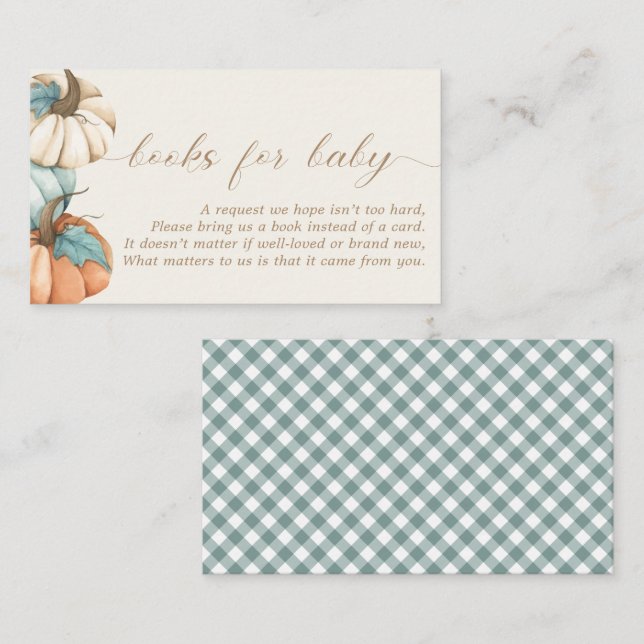 Books for Baby – Rustic Autumn Fall Baby Shower |  Enclosure Card (Front/Back)