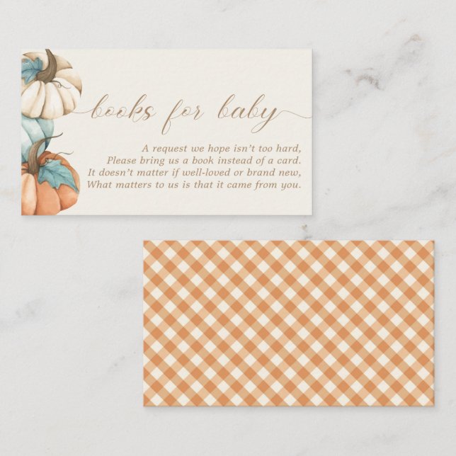 Books for Baby – Rustic Autumn Fall Baby Shower |  Enclosure Card (Front/Back)