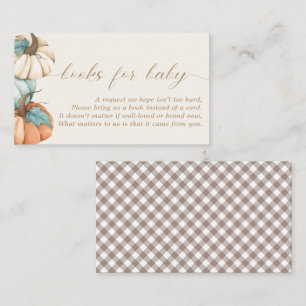 Books for Baby – Rustic Autumn Fall Baby Shower Enclosure Card