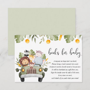 Books for baby safari jungle animals baby shower enclosure card