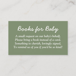 Books for Baby Sage Green Enclosure Card