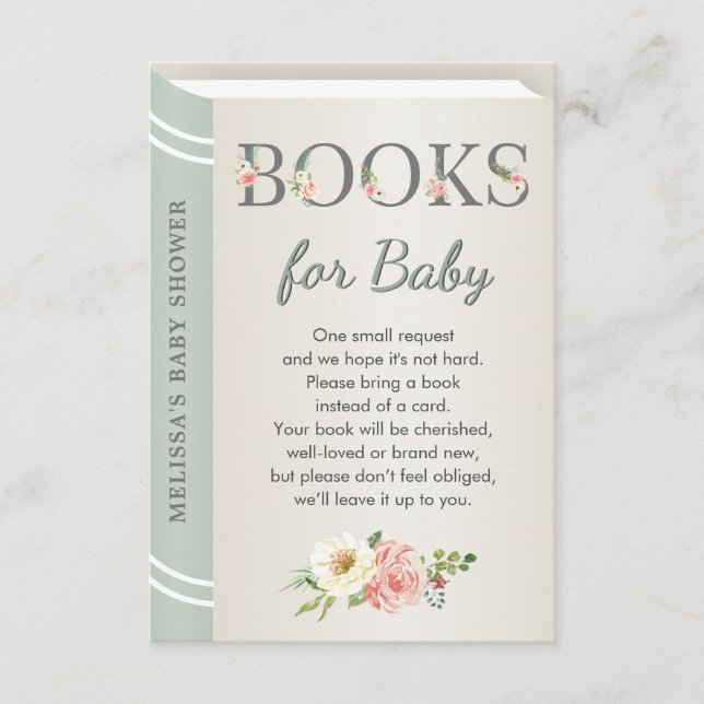 Books for Baby Sage Library Storybook Neutral Enclosure Card (Front)