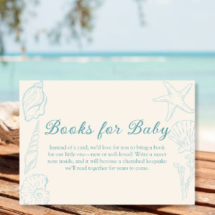  Books for Baby Seashell Beach Baby Shower Enclosure Card