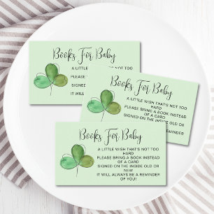 Books For Baby Shamrock Baby Shower Enclosure Card