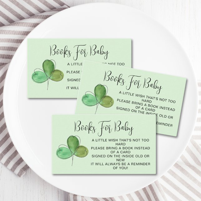 Books For Baby Shamrock Baby Shower Enclosure Card (Creator Uploaded)