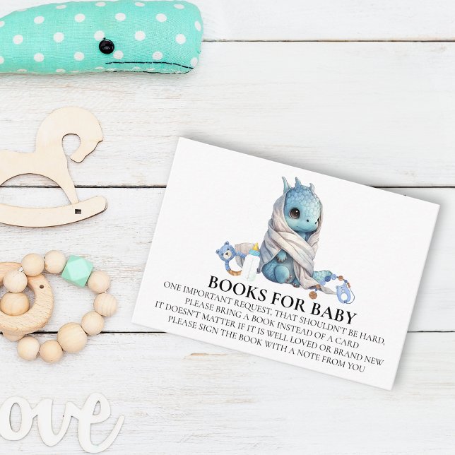 Books for Baby Shower Blue Dragon Knight Enclosure Card (Creator Uploaded)