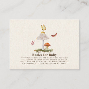 Books For Baby Shower Butterfly Woodland Mushroom  Enclosure Card