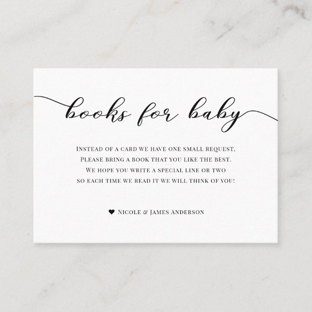 Books for Baby Shower Enclosure Ballerina Girl Business Card (Front)