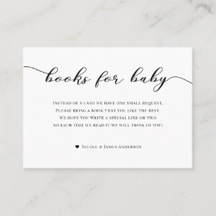 Books for Baby Shower Enclosure Card Black White