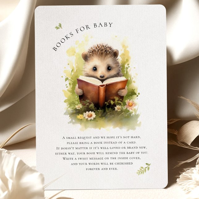 Books for Baby Shower Hedgehog Enclosure Card (Creator Uploaded)