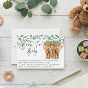 Books for Baby Shower Highland Cow Mothers Invitation
