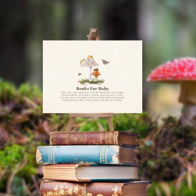 Books For Baby Shower Insects Woodland Mushroom  Enclosure Card (Creator Uploaded)