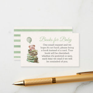 Books for Baby Shower Insert Card – Vintage Bear