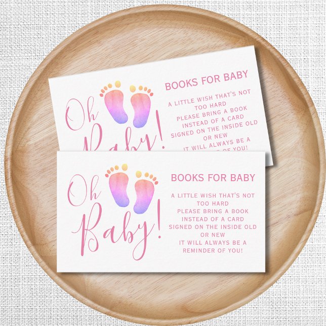 Books For Baby Shower Pink Enclosure Card (Creator Uploaded)