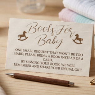 Books For Baby Shower Striped  Enclosure Card