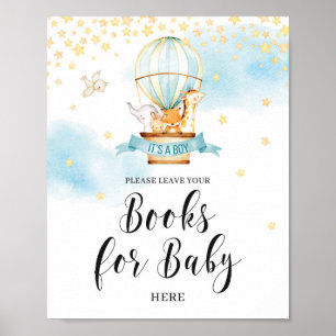 Books for Baby sign Baby Shower hot air balloon