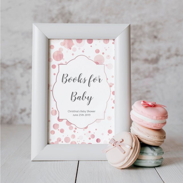 "Books for baby" Sign, Polka Dots Baby Shower Poster (Creator Uploaded)