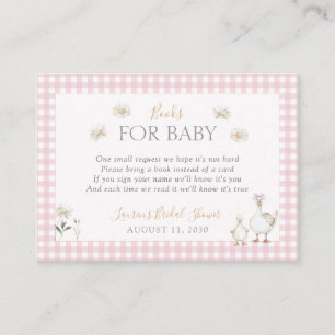 Books for Baby Silly Goose Whimsical Pink Shower Enclosure Card