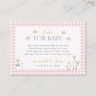 Books for Baby Silly Goose Whimsical Pink Shower Enclosure Card