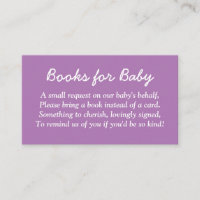 Books for Baby Soft Purple Enclosure Card