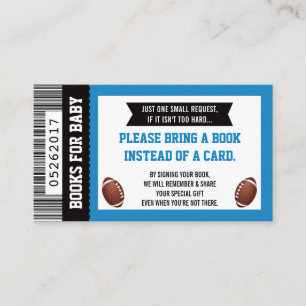 Books For Baby, Sports, Football Baby Shower Enclosure Card