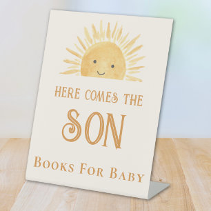 Books For Baby Sun Baby Shower Pedestal Sign