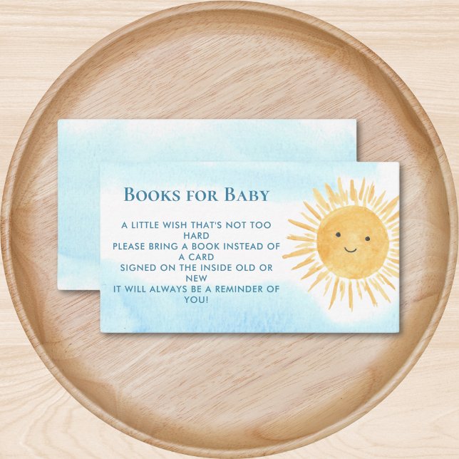 Books For Baby Sun Boy's Baby Shower Enclosure Card (Creator Uploaded)