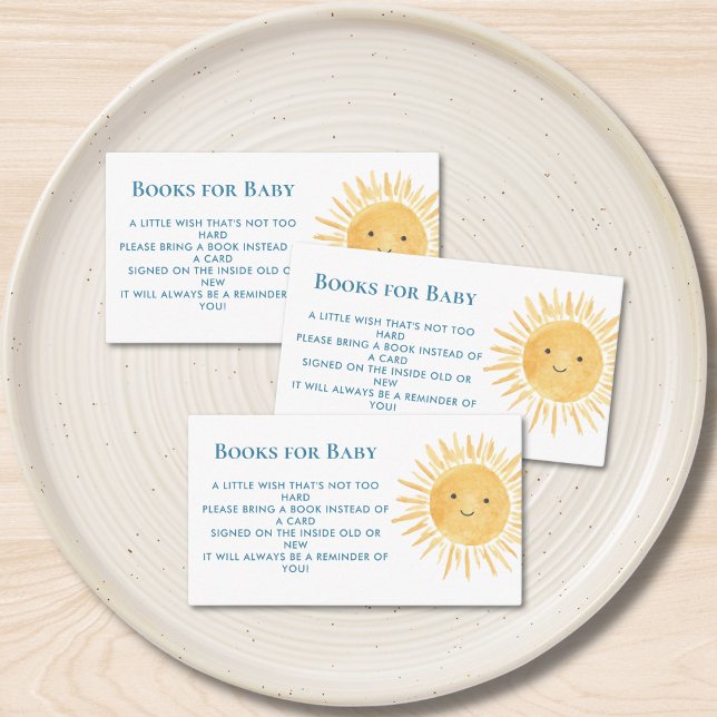 Books For Baby Sun Boy's Baby Shower Enclosure Card (Creator Uploaded)