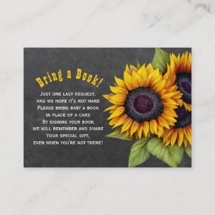 Books for baby sunflower bring a book insert card
