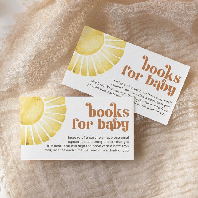  Books for Baby Sunshine Boho Baby Shower Enclosure Card (Creator Uploaded)