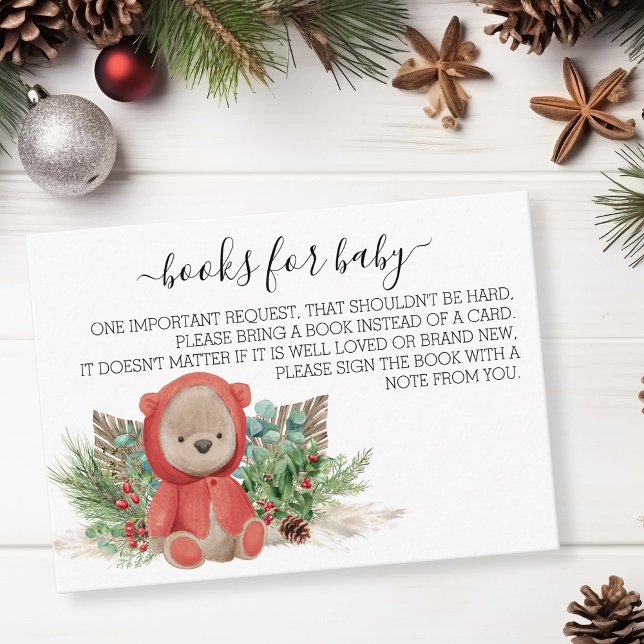 Books for Baby Teddy Bear Boho Christmas Enclosure Card (Creator Uploaded)