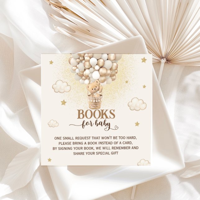 Books For Baby Teddy Bear Gold Balloons  Enclosure Card (Creator Uploaded)