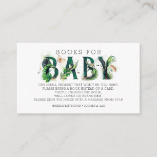Books For Baby Tropical Greenery Baby Shower Enclosure Card