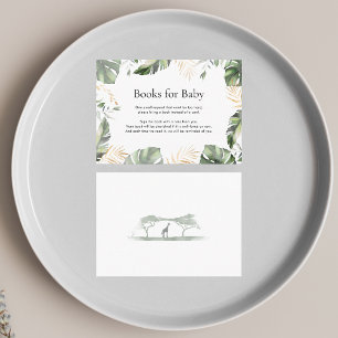 Books for Baby Tropical Palm Safari Baby Shower Enclosure Card