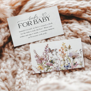 Books for Baby Watercolor Wildflower Sprinkle Enclosure Card