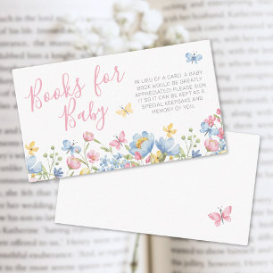 Books For Baby Wildflower Baby Shower Enclosure Card