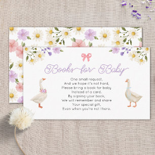 Books For Baby Wildflower Geese Baby Shower Enclosure Card
