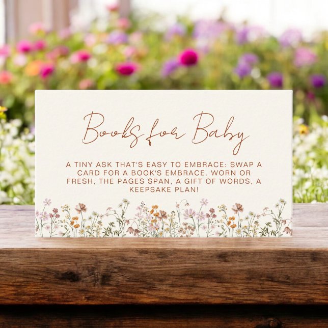 Books for Baby Wildflower Terracotta Baby Shower Enclosure Card (Creator Uploaded)