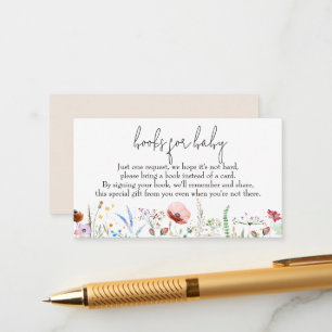 Books for Baby Wildflowers Baby Shower Enclosure Card