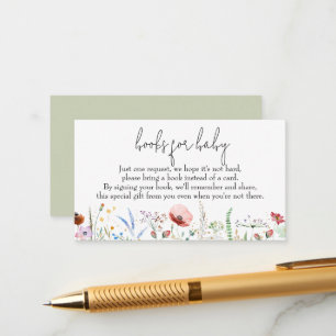 Books for Baby Wildflowers Baby Shower Enclosure Card