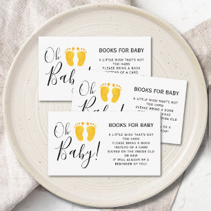 Books For Baby Yellow Feet Baby Shower Enclosure Card