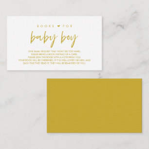 Books for the baby boy, Modern Yellow Gold Enclosure Card