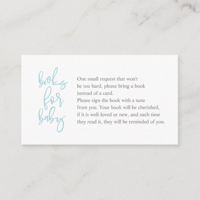 Books for the baby, Creative tiffany grey Script Enclosure Card (Front)